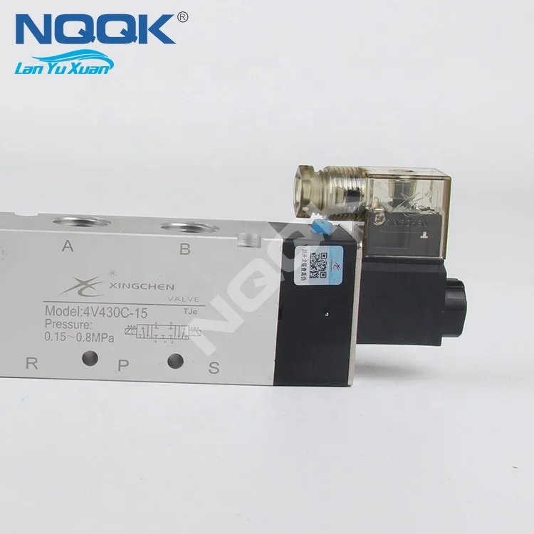 

4V430C-15 3-Position 5-Way 4.0W DC24V Pneumatic Solenoid Valve