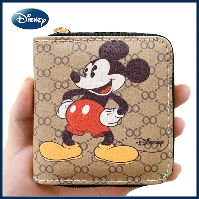 Disney2022 New Mickey Women's Wallet Cute Mini Coin Purse PU Zipper Multifunctional High Quality Luxury Fashion Women's Wallet 10-10-2.5cm