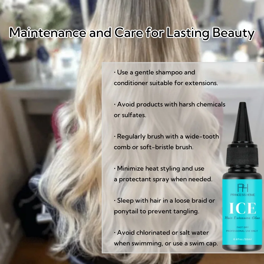 Ice Hair Extension Glue Gel Kit for Cold Bonding Private Label Hair Extension Bond Glue Adhesive and Remover Kit