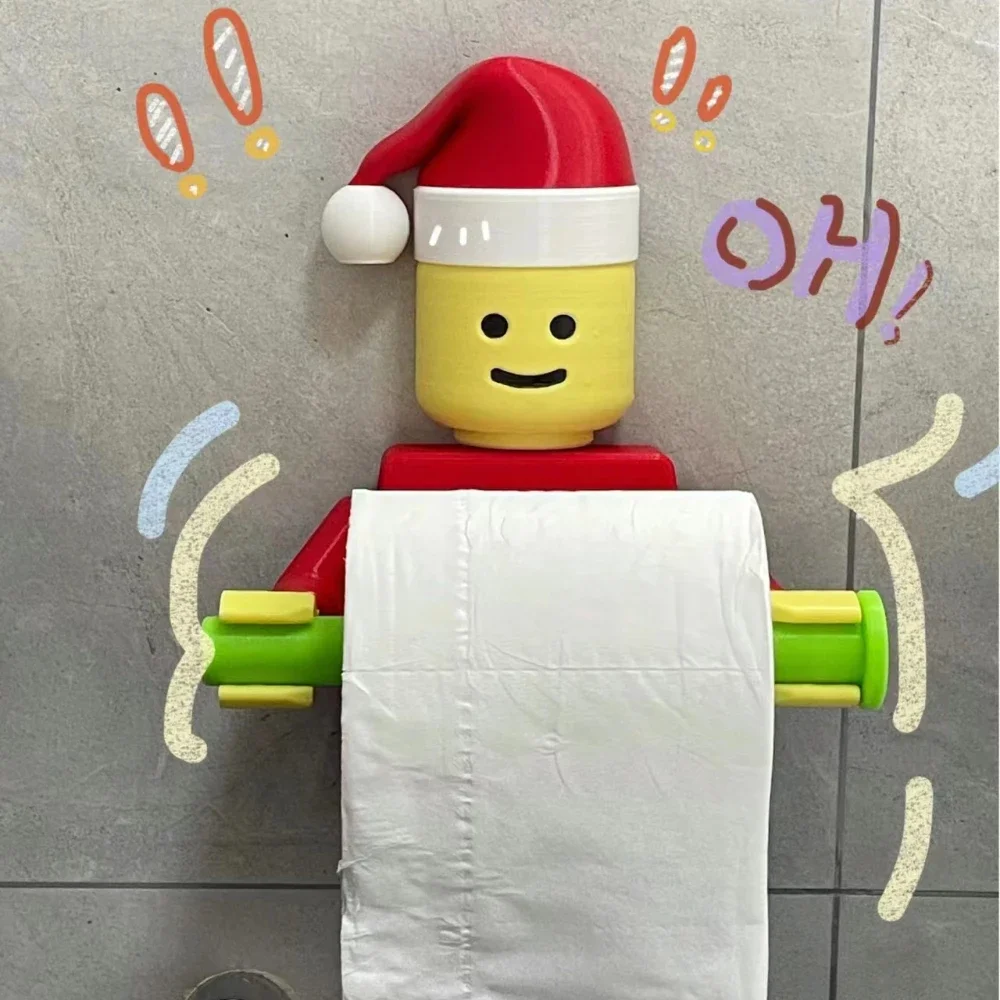 3D Printing Blocks Toilet Paper Roll Holder Building Block Robot