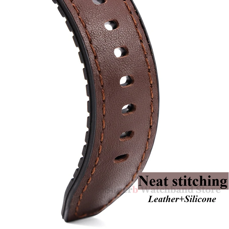 Universal Silicone Leather Sports Strap - Quick Release Bracelet for Smartwatches (20mm/22mm)