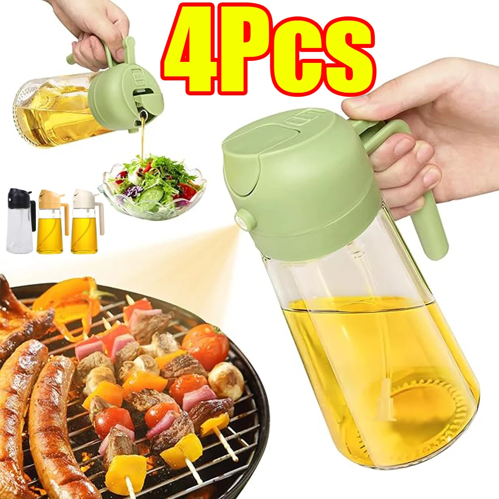 Pulvérisateur d'huile d'olive de cuisson en plastique 2 en 1, 500ml, 1 à 4 pièces, Spray d'huile de cuisson pour friteuse à Air de cuisine, cuisson, salade, grillades, barbecue