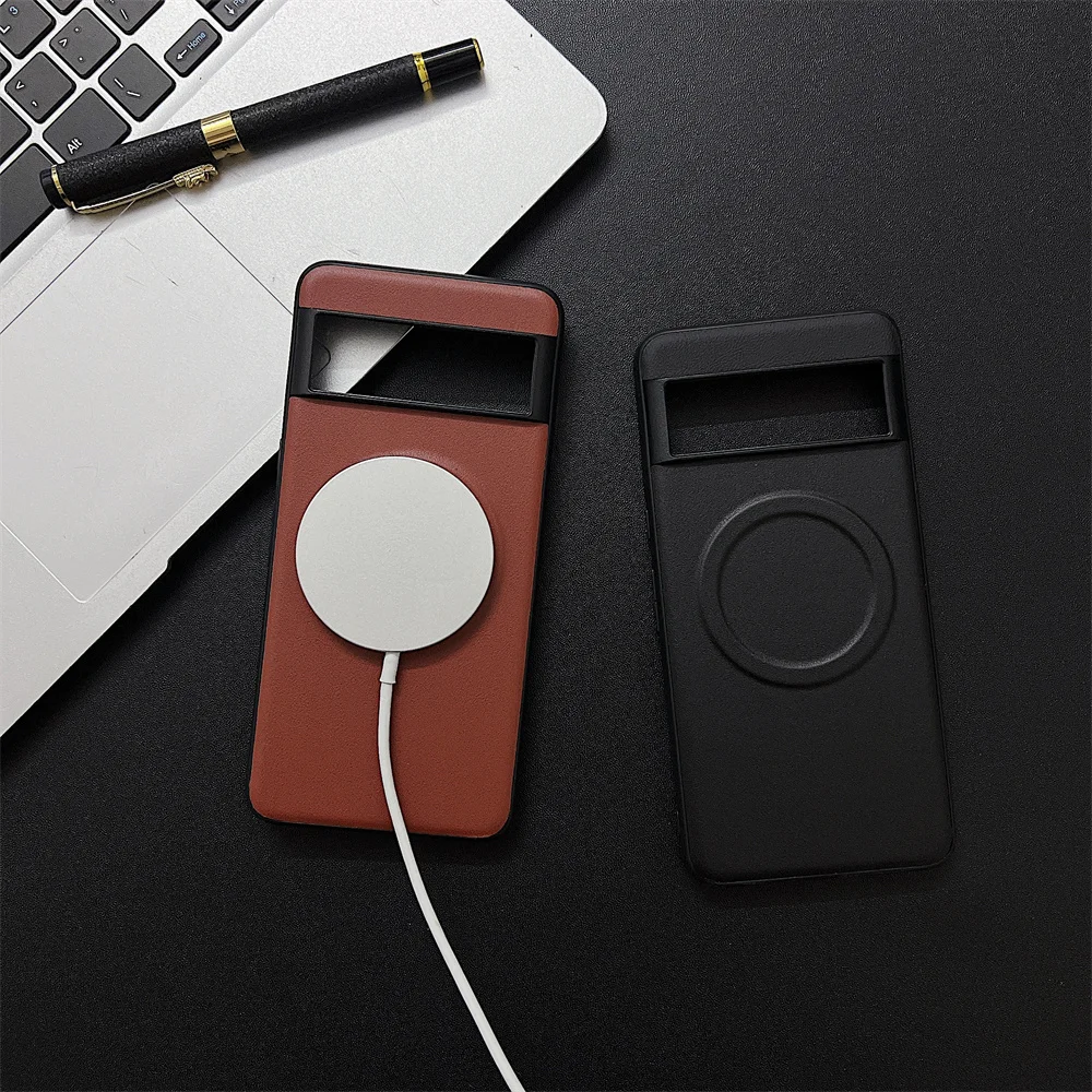Luxury Leather Magnetic Wireless Charging Slim Shockproof Case
