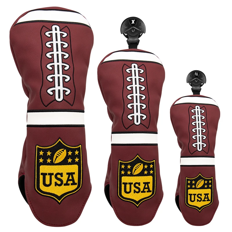 

Universal Golf Club Head Cover For Driver Fairway Woods Hybrid #1 #3 #5 UT Mixed Set Covers PU Leather Waterproof Protector