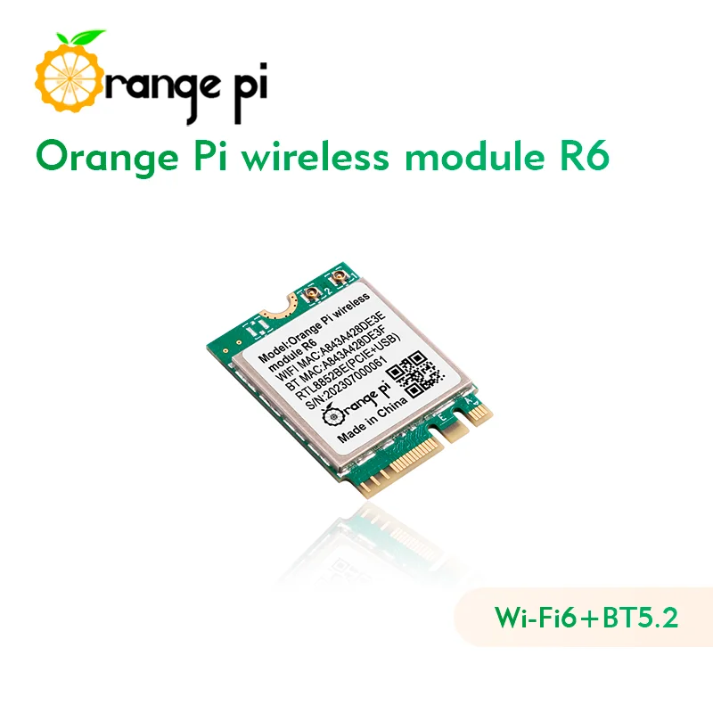 OPi 5 Plus  WiFi , PCIE M.2 E-Ű ̽  , 2.4G, 5G   Wi-Fi6 + BT5.2, Orange Pi R6