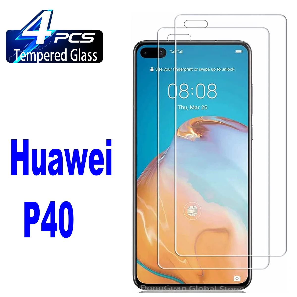 

2/4Pcs 9H Tempered Glass For Huawei P40 Screen Protector Glass Film