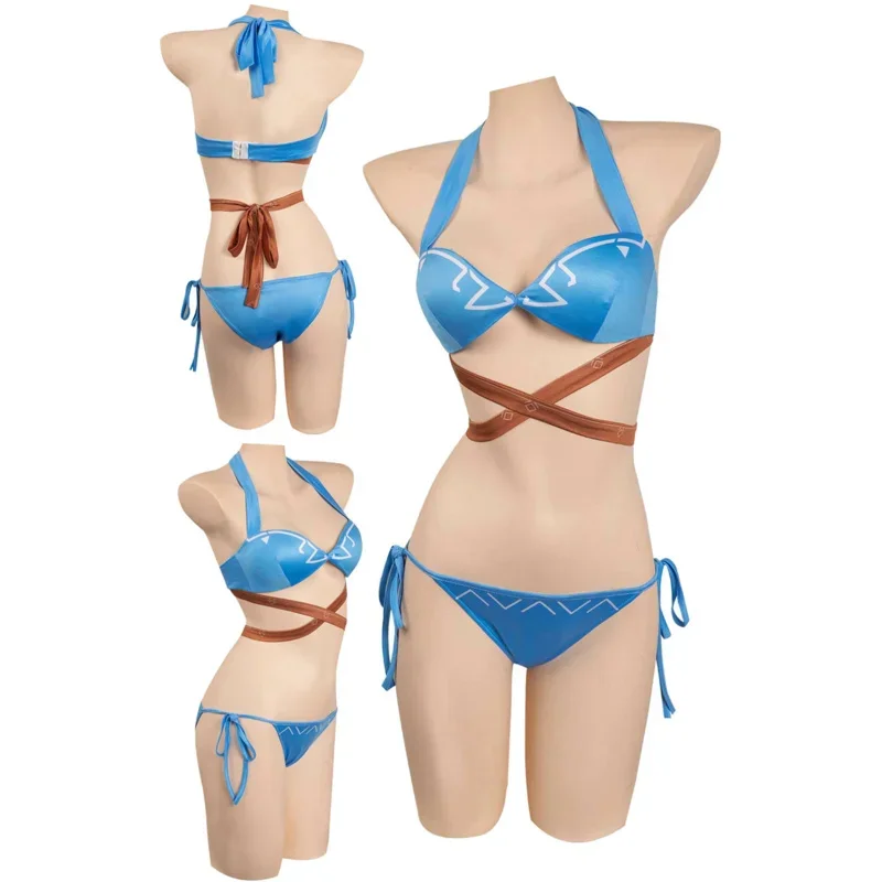 

Link Cosplay Sexy Swimwear Summer Women Costume Anime Game The Legend Cosplay Of Zeldar Halloween Beach Waves Party Bikinis