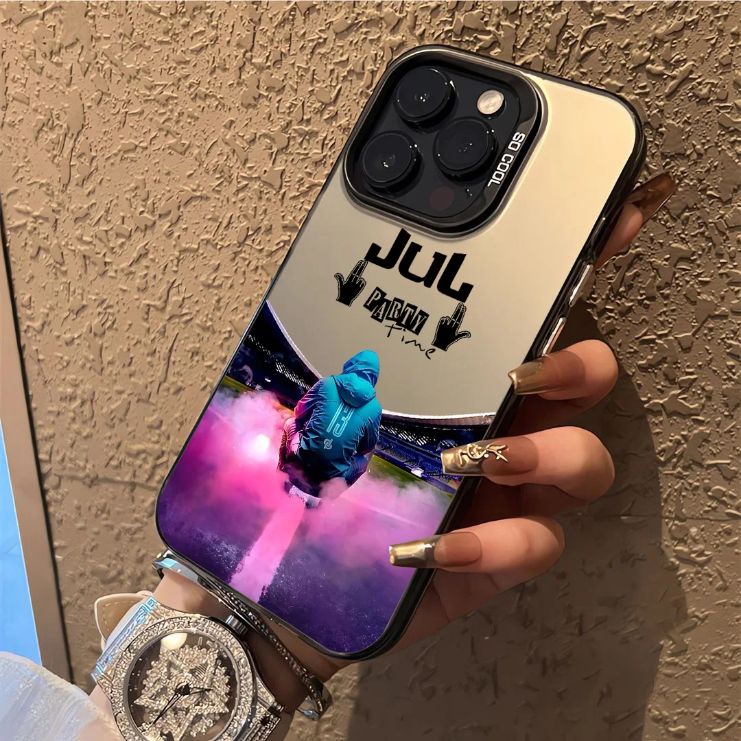 rappeur jul c'est pas des lol coque de téléphone chaude pour iphone 17 16e 16 15 14 13 12 11 mini pro max x xr 8 7 air plus couverture arrière mate