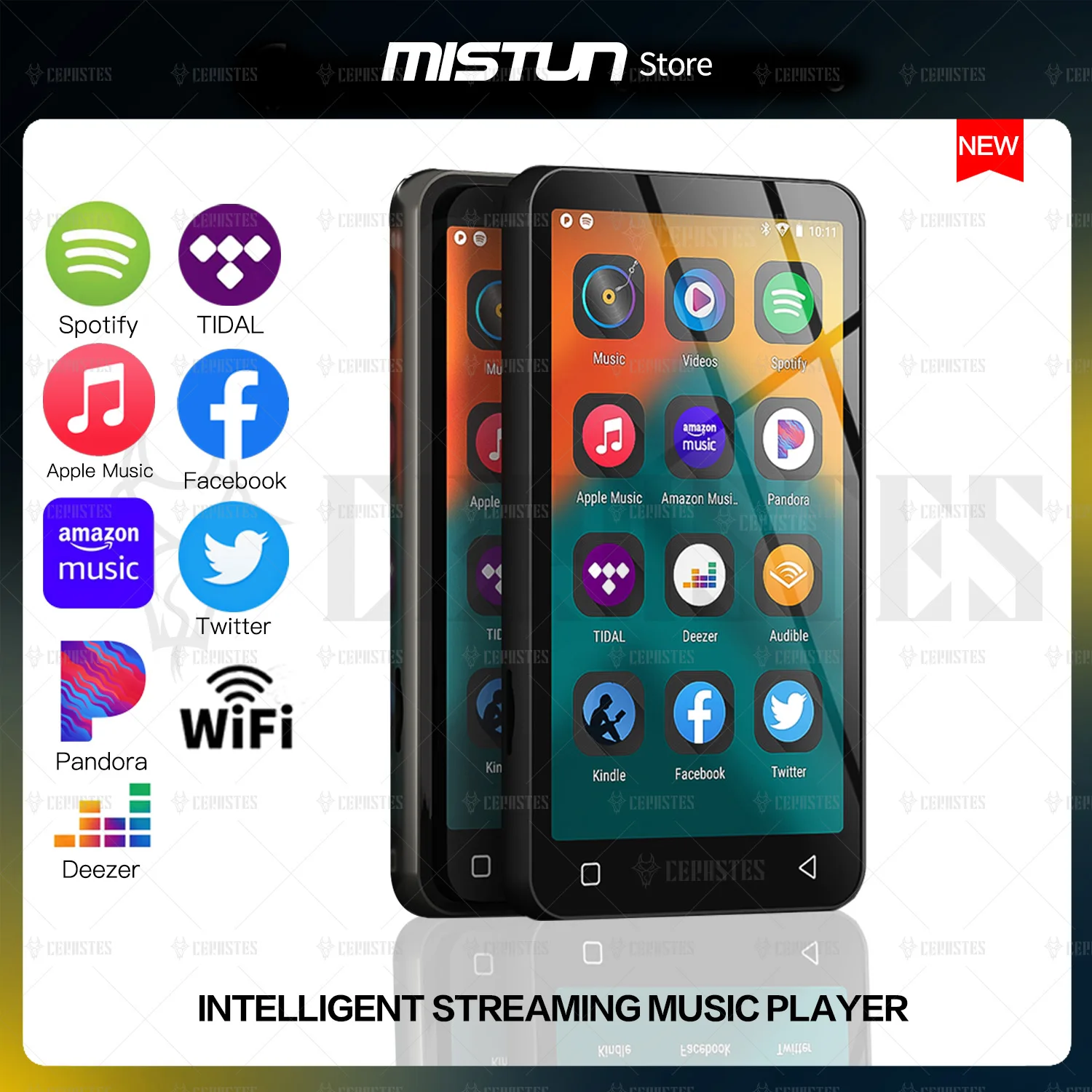 WiFi MP3 Player Bluetooth MP4 Player com Spotify Pandora Android