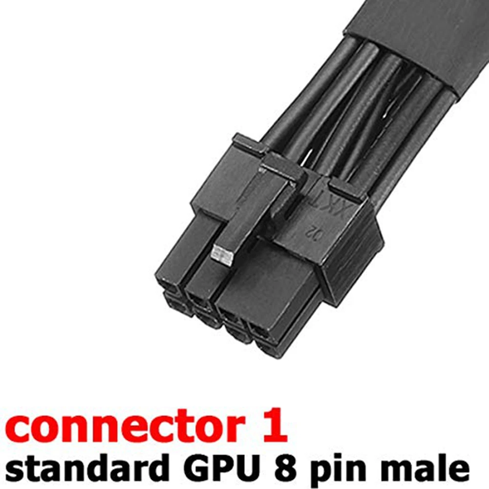 Dual 6 Pin Female to 8 Pin Male GPU Power Adapter Cable Braided Sleeved 20cm Power Sleeved Cable