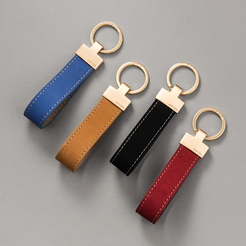 Exquisite hand-rope high-grade cowhide simple key chain pendant personality car chain ring 3