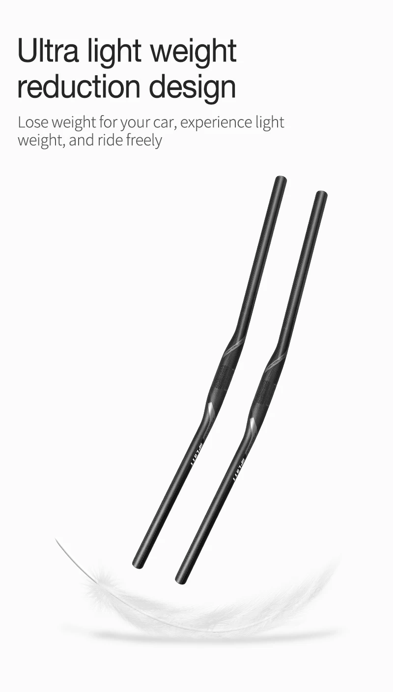 Brandneuer Mountainbike-Lenker aus 3K-Vollcarbon, Carbon-Fahrradlenker, flacher MTB-Lenker, 31,8*600-760mm, kostenloser Versand – Detail 5