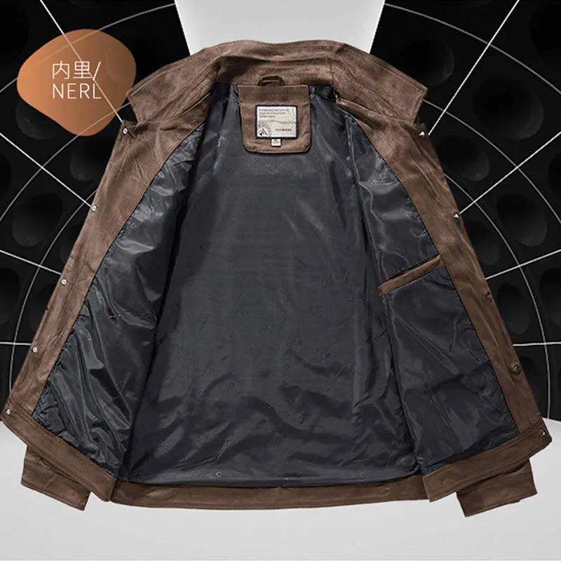 美品21AW MAATEE＆SONS モールスキン ジャケット 514O▲ Mcikkny New Men Cargo Suede Leather Jackets Solid Color