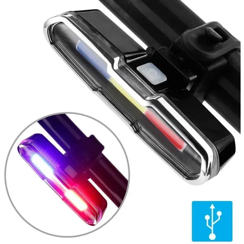 Bike Rear Tail Light 560 MAh Bicycle Lights Memory Mode Rainbow LED Warning Rech