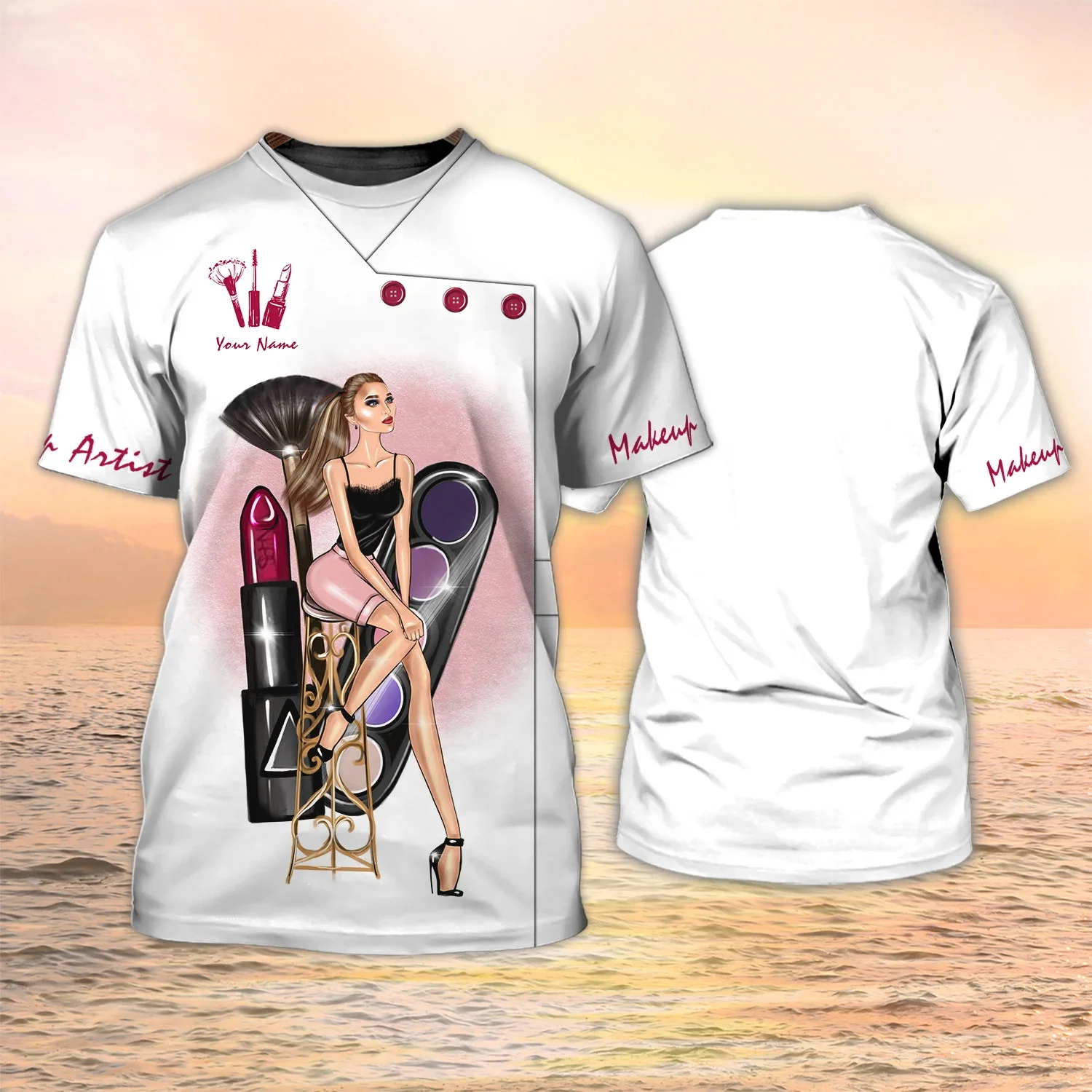Neueste Sommer männer T-shirt Nagel Techniker Personalisierte Name 3D Gedruckt t-shirt Unisex Casual Tops Manikürist Geschenk DW158 – Detail 11
