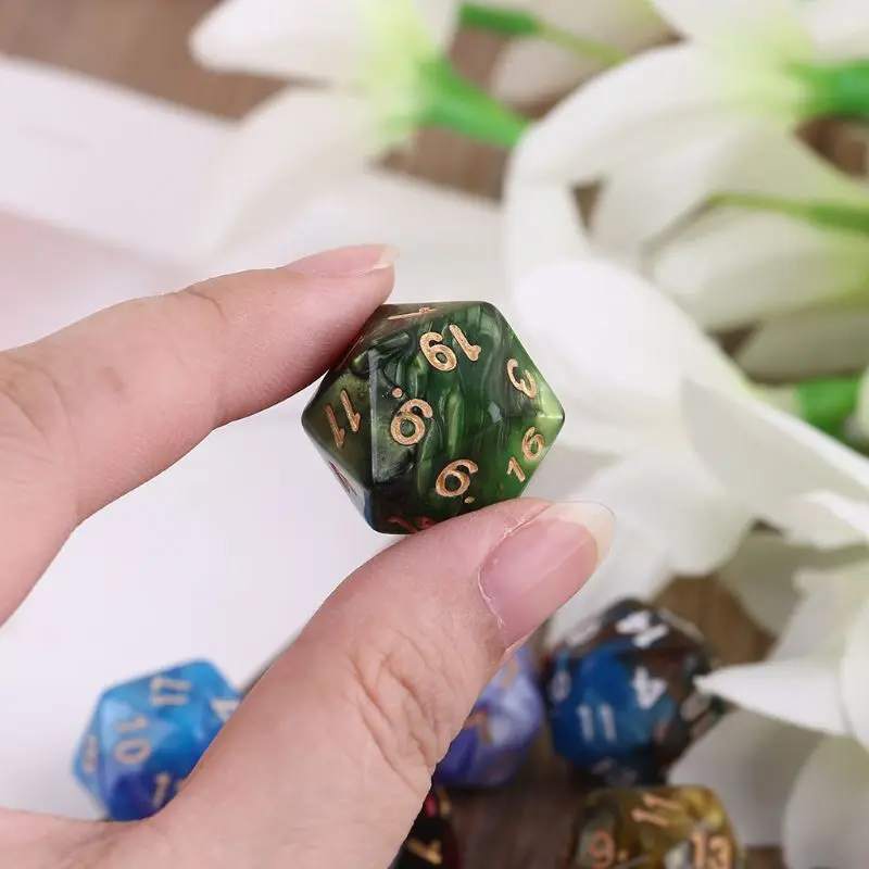 D20 Polyhedral Muti-sided Numbers Dials Table Board Role Playing Game 7pcs game dice dice set