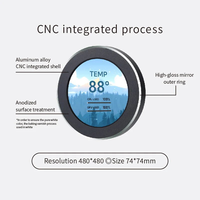 2.1 Inch IPS Secondary Screen Water-Cooled Round Screen