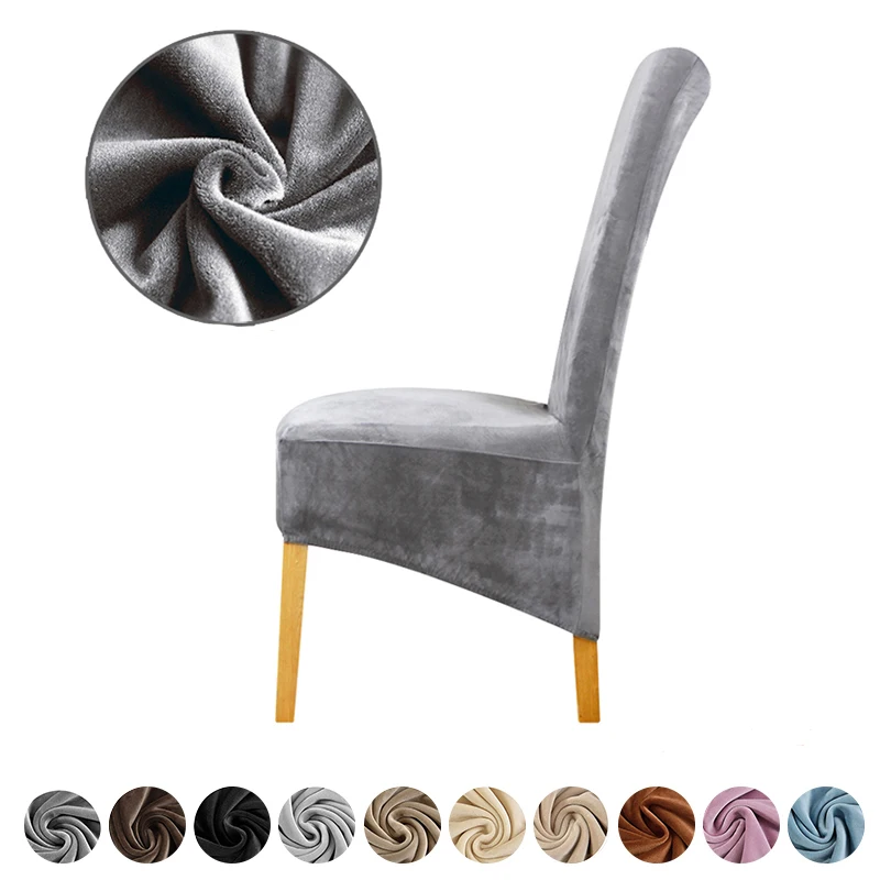 

1/2/4/6 Pieces Real Velvet Fabric XL Size Chair Cover Big Size Long Back Europe Style Seat Chair Covers For Restaurant Hotel