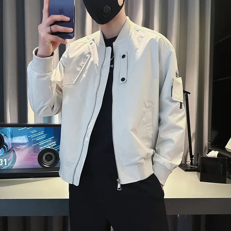 Men's Clothing Windbreaker Men's Jacket Korean Popular Clothes Spring New Work Wear Jacket Fashion Casual Baseball Men's Coat