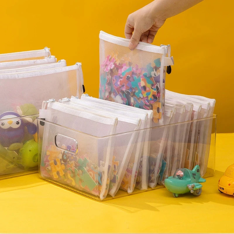 Netz-Reißverschlusstasche Transparente Dokumententasche A4/A5/A6 Kosmetik- und Spielzeug-Aufbewahrungstasche Kleine Spezial-Klassifizierungstasche – Detail 1