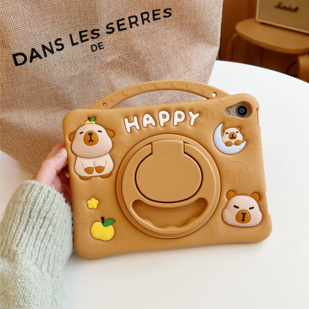 Colorful Kids' iPad Case with Kapybara Design