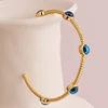 1PC Blue Lucky Evil Eye Bracelet Bangle For Women Vintage Round Turkish Eye Open Adjustable Bracelet Female Jewelry Gift 5