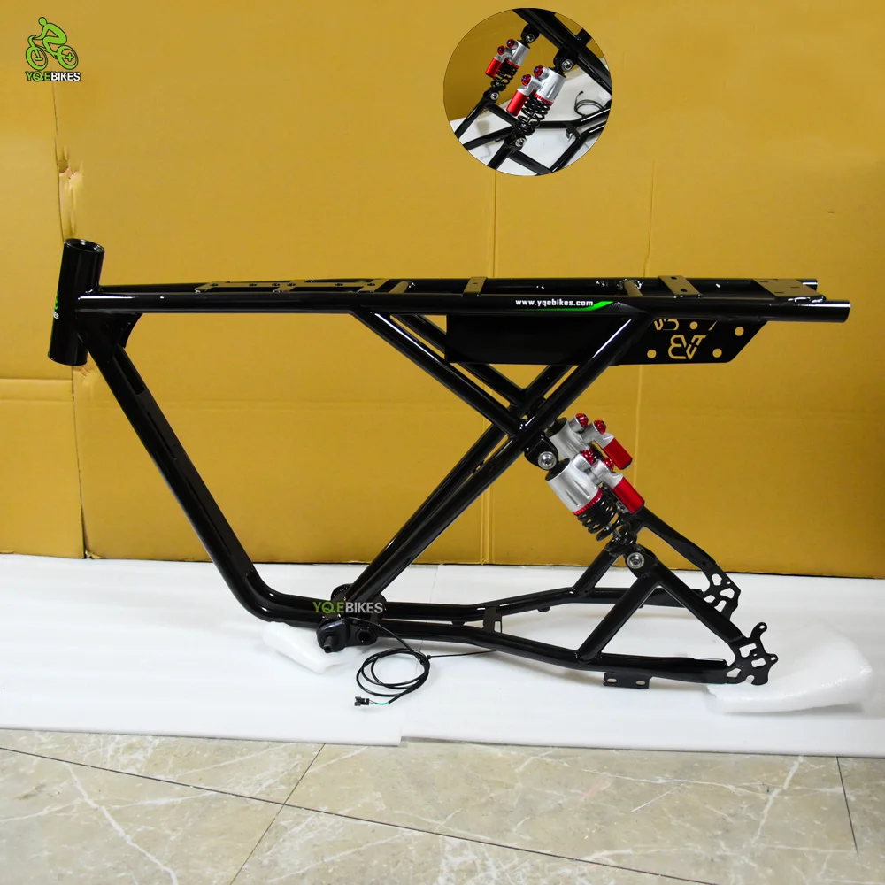 New Style Super Double Full Suspension Ebike Frame 20*4.0 Electric Bike