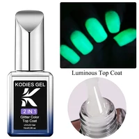 KODIES GEL Holoween Luminous Top Coat Gel Nail Polish Glow In The Dark No Wipe Topcoat Long Lasting Nails Art Gel Polish Finish 2
