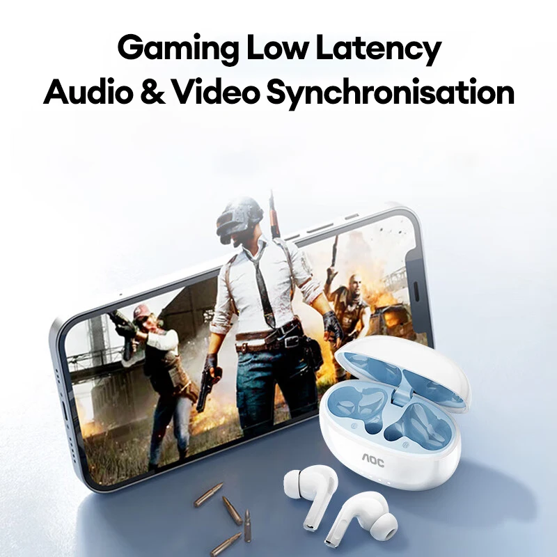Choice Aoc Tws Bluetooth Earphone Sports Wireless Pro 6 Headphone Low Latency Gaming Headset Music Earbuds With Mic Lp5, Alina Gadgets