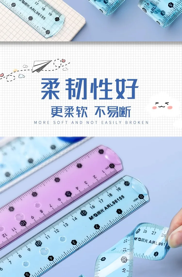 Transparent Folding Ruler - Soft Ruler for Primary School Students 152030 cm