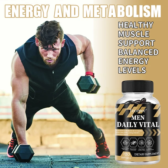 Men's Daily Fitness Advanced Formula with Vitamins, Minerals, Energy Support & Antioxidant Blend, 120 Capsules
