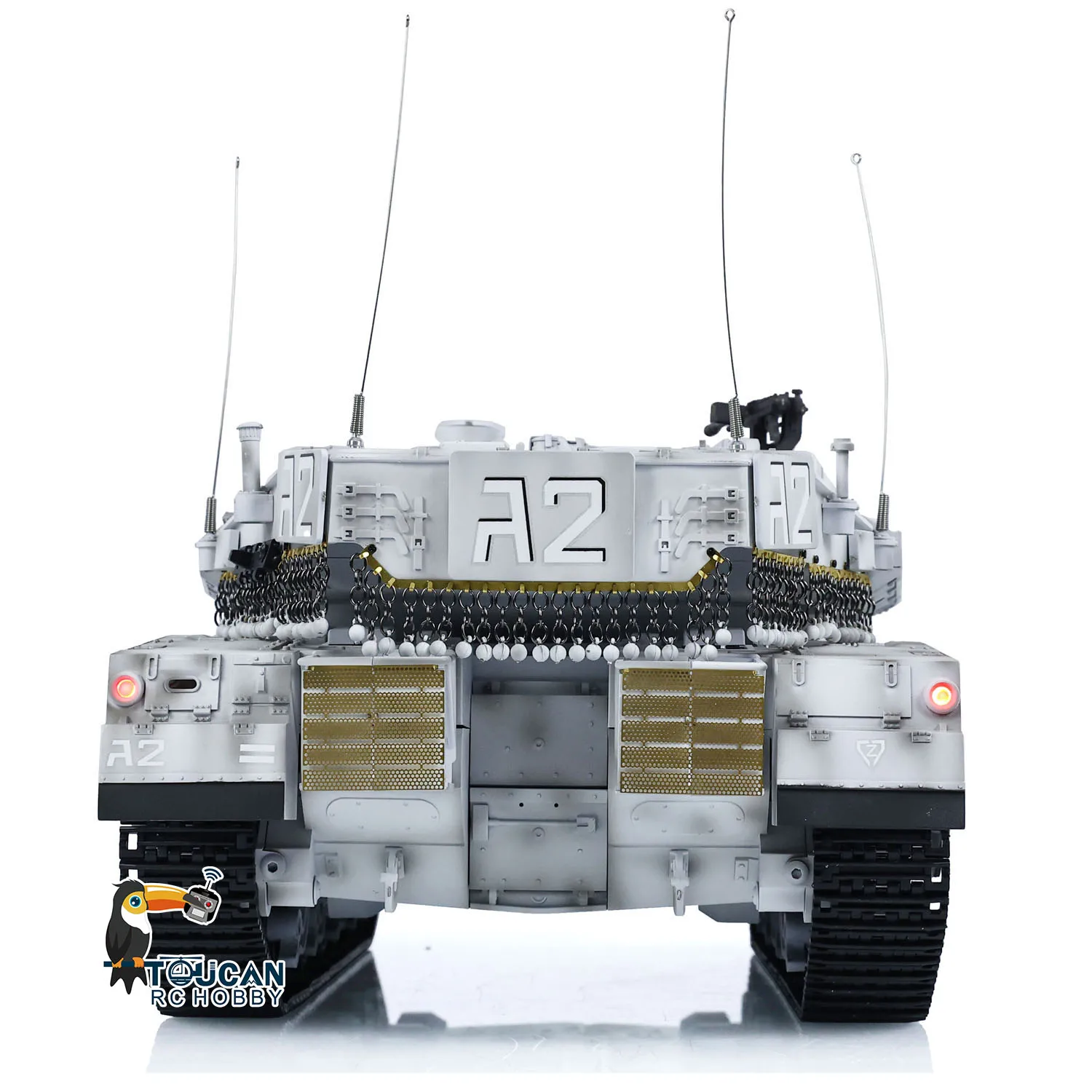 1/16 Heng Long Military RC White Tank Plastic IDF Merkava MK IV 3958 Turret 360° Rotary Barrel Recoil Panzer Model Toys TH23437 5