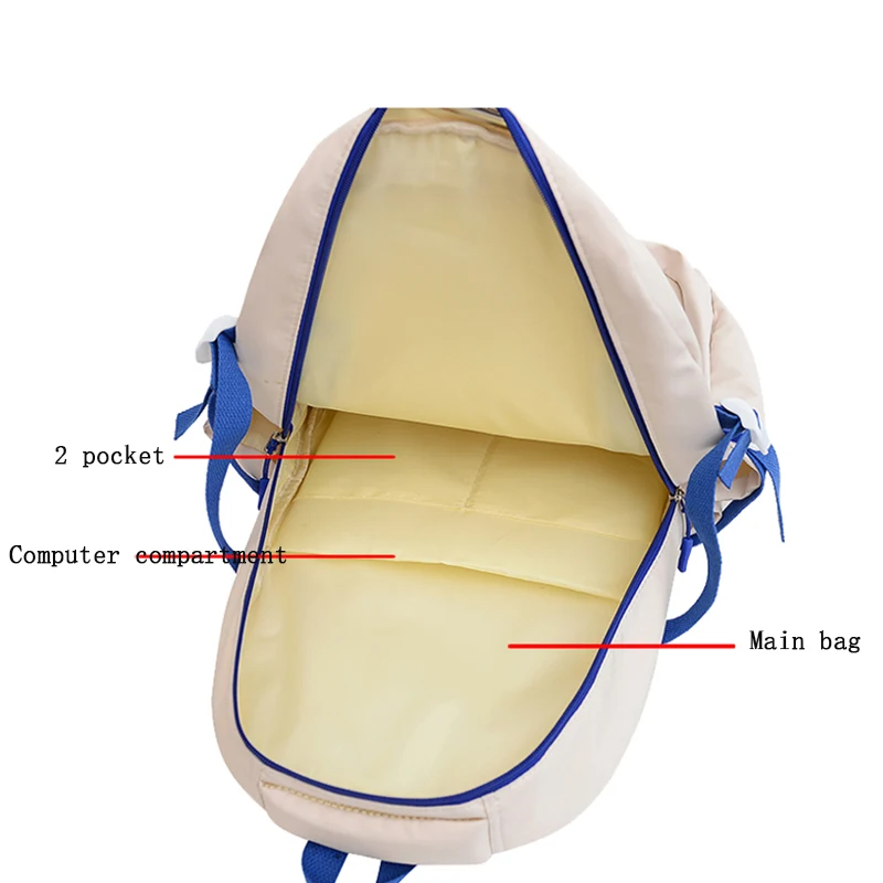 Women School Backpack for Student Nylon Simple Casual Travel Backpacks Ladies Fashion Back Pack Mochila Teen-agers Rucksack Sac