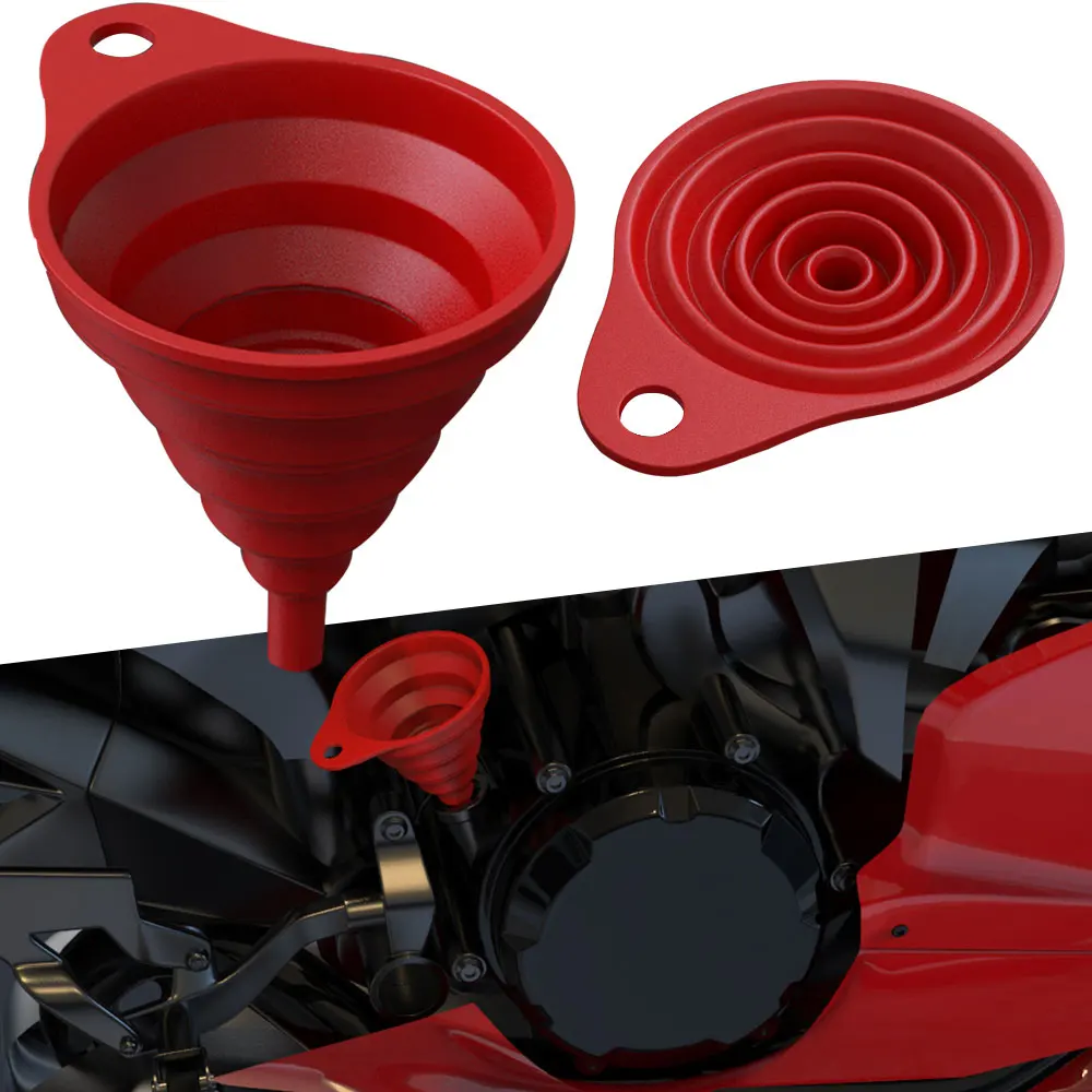 Per Honda Bmw Yamaha Resistenza Al Calore Moto Olio Motore Imbuto Pieghevole Filtro Olio In Silicone Carburante Benzina Diesel Imbuti Liquidi