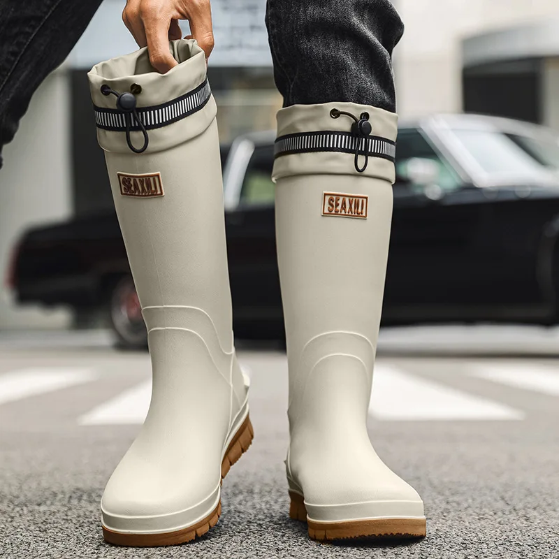 Bottes de pêche hautes imperméables homme antidérapantes PVC pour livraison et cuisine professionnelle