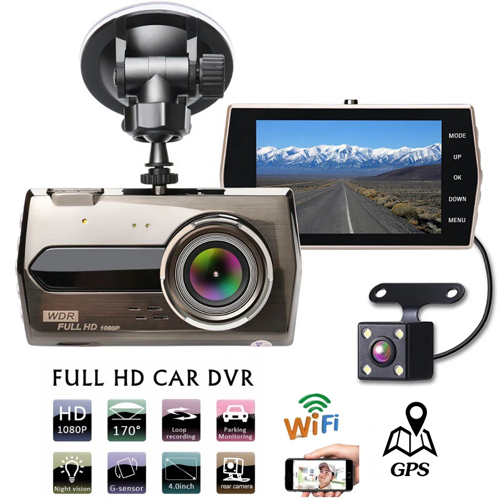 

Car DVR WiFi Full HD 1080P Dash Cam Rear View Vehicle Camera Video Recorder Night Vision Auto DVRs Dashcam GPS Car Accessories