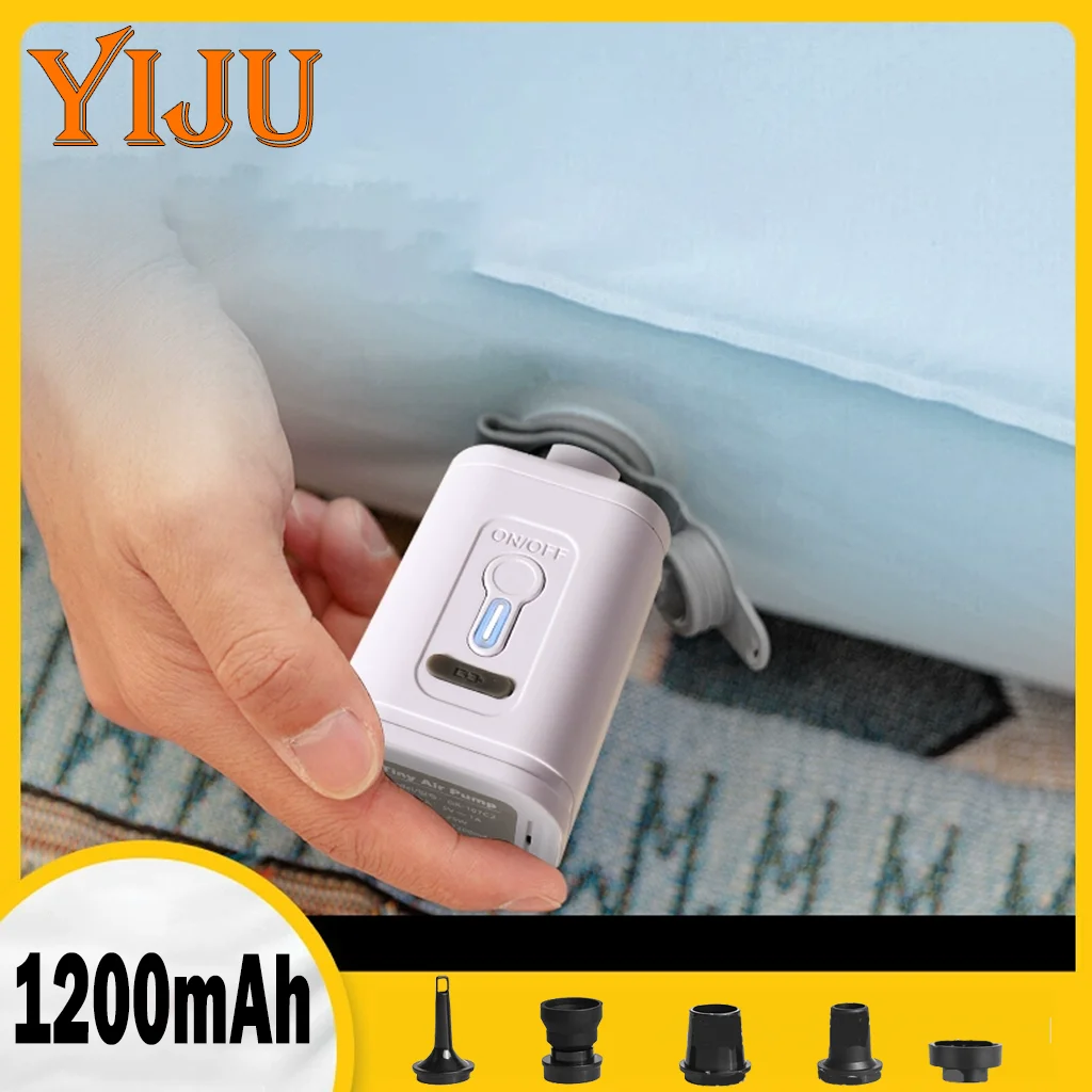 Air Pump Inflatable Pump YIJU Portable Quick-Fill 1200mAh for Air Mattress Bed Boats Swimming Ring