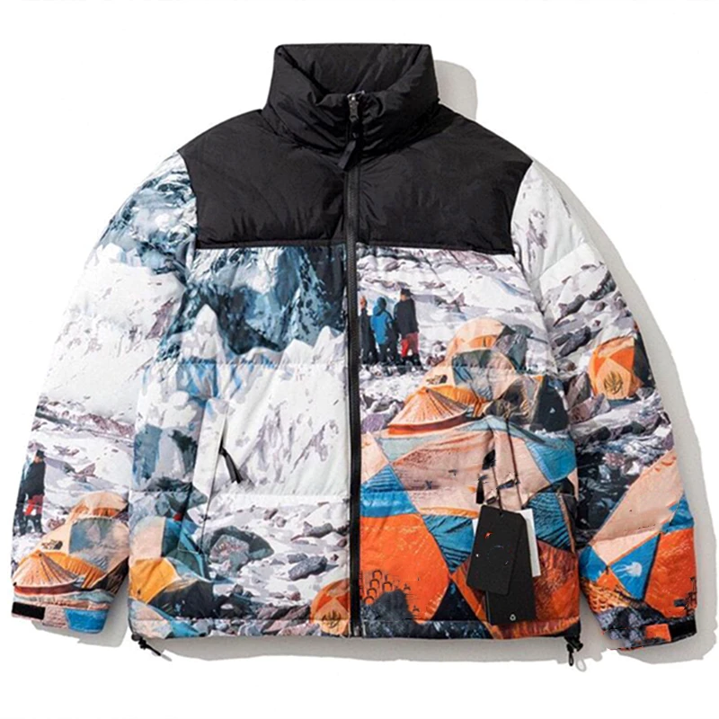 

Hip Hop Scenery American Style Aesthetic Cotton Jackets Loose Oversized Parkas Coat Men's Thicken Warm Winter Outdoor Overcoats