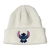 Stitch Knit Hat Cartoon Embroidered Benie Cap Cute Unisex Warm Stretchy Hats Christmas Gift for Adult Kids Outdoor Thermal Caps 6