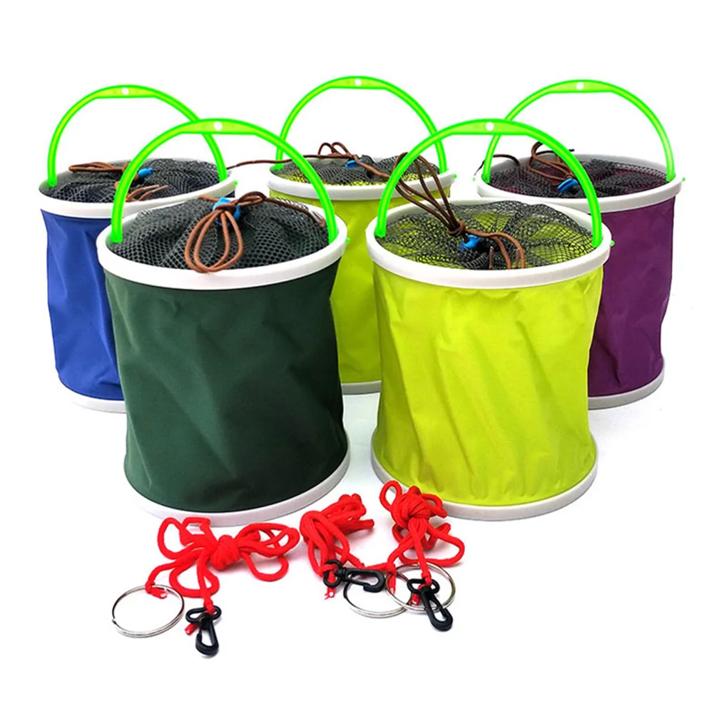 

Folding Fishing Bucket Multifunctional Portable Colorful Fishing Box for Outdoor Water Storage