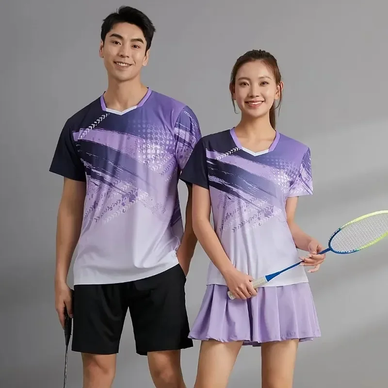 New Polyester Badminton t shirt Men/Women's ,Sports badminton clothes ,Table Tennis t shirt Qucik dry Exercise Polo Shirs