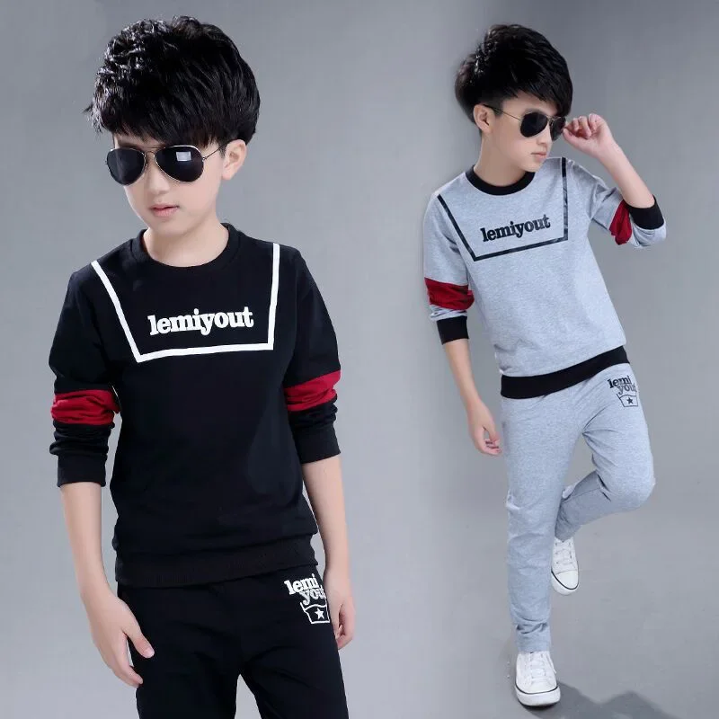 

Spring Letter Children Clothing Sets Sweatshirt+Pants Sets Teen Casual Tracksuit Clothes Kid Boy Long Sleeve Autumn Sets Clothes