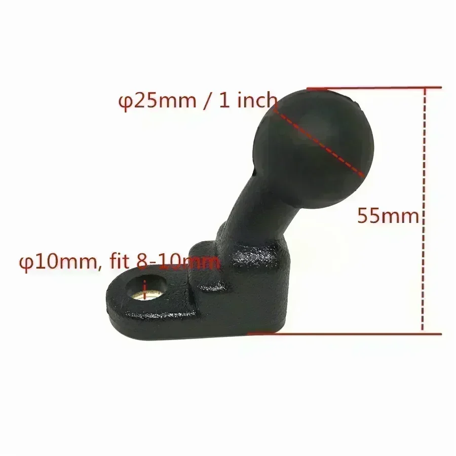 Jadkinsta Ball Head Black Phone GPS Holder Mount Motorcycle Base with 10mm Hole autocycle Stand for Gopro Xiaomi for iPhone 3