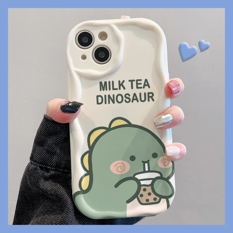 thumbnail image 1 of Ctue-funda de silicona suave para teléfono móvil, carcasa con diseño de dinosaurio ondulado para iPhone 15, 14, 11 Pro Max, 13, 12 Mini, XR, XS, X, 8, 7, 6, 6S Plus, SE 2020, 1 of 5