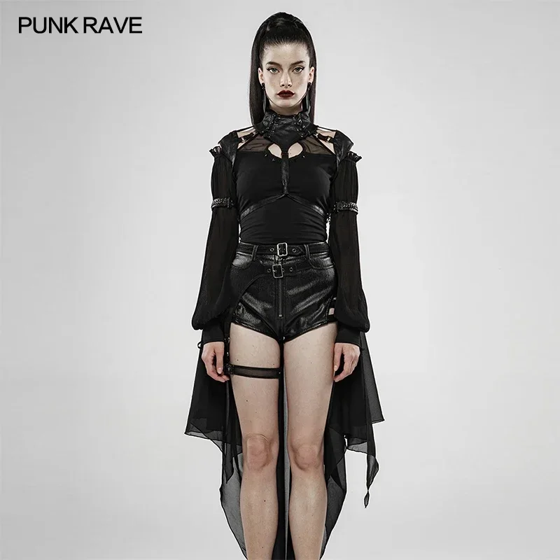 

PUNK RAVE Women's Gothic Dark Night Knight Heavy Metal Bat-shaped Cloak Buckle Lobster Can Be Removable Club Cosplay Long Cape