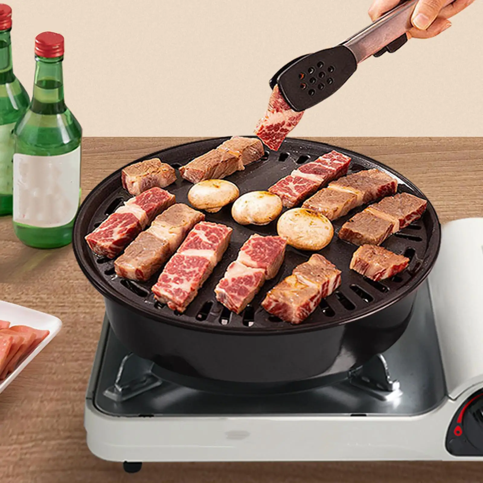 Piastra per grigliate per barbecue senza fumo con piano cottura per pollo,  carne, escursionismo - AliExpress