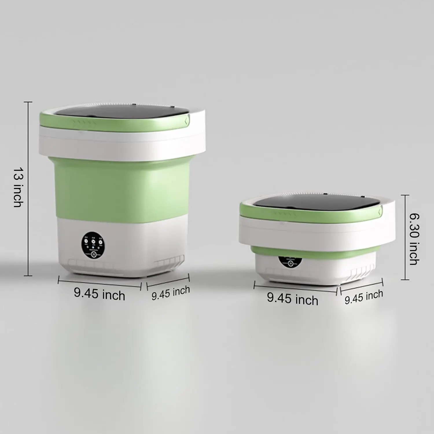 Portable washing machine,13L Upgraded With Spin Basket, for Baby Clothes, Underwear or Small Items, RV Travel laundry(Green)
