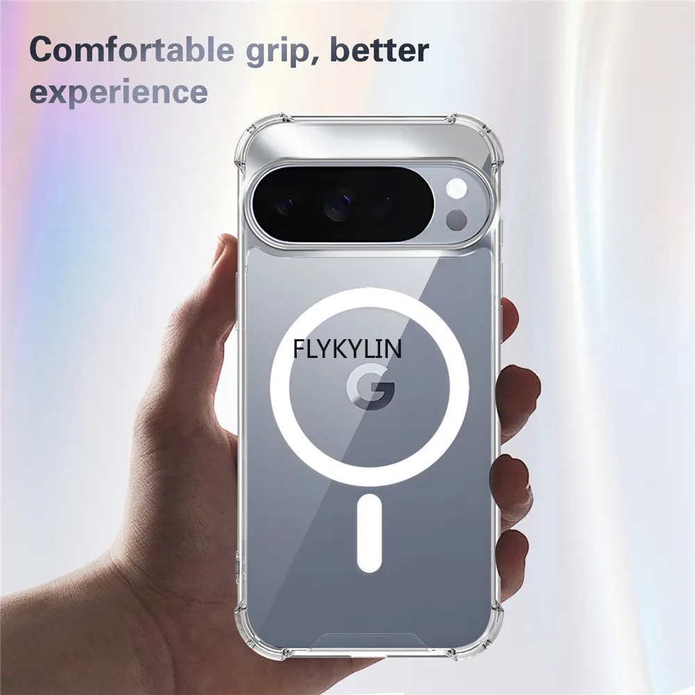 Magsafe Magnetic Transparent Phone Case with Four-Corner Anti-Fall Protection
