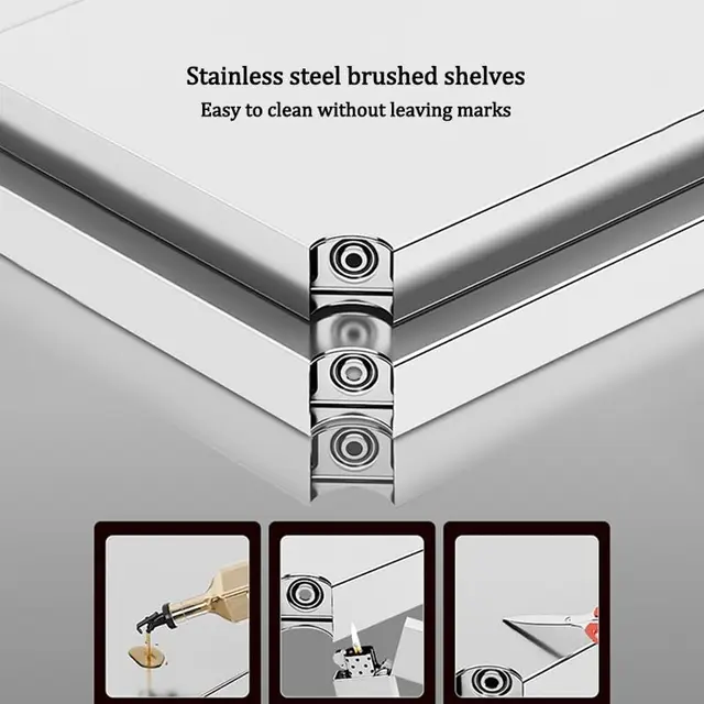 ตู้ติดผนังห้องครัวสแตนเลสตู้เก็บของติดผนังพร้อมประตูบานเลื่อนชั้นวางตู้หนักสําหรับบาร์เชิงพาณิชย์ 5