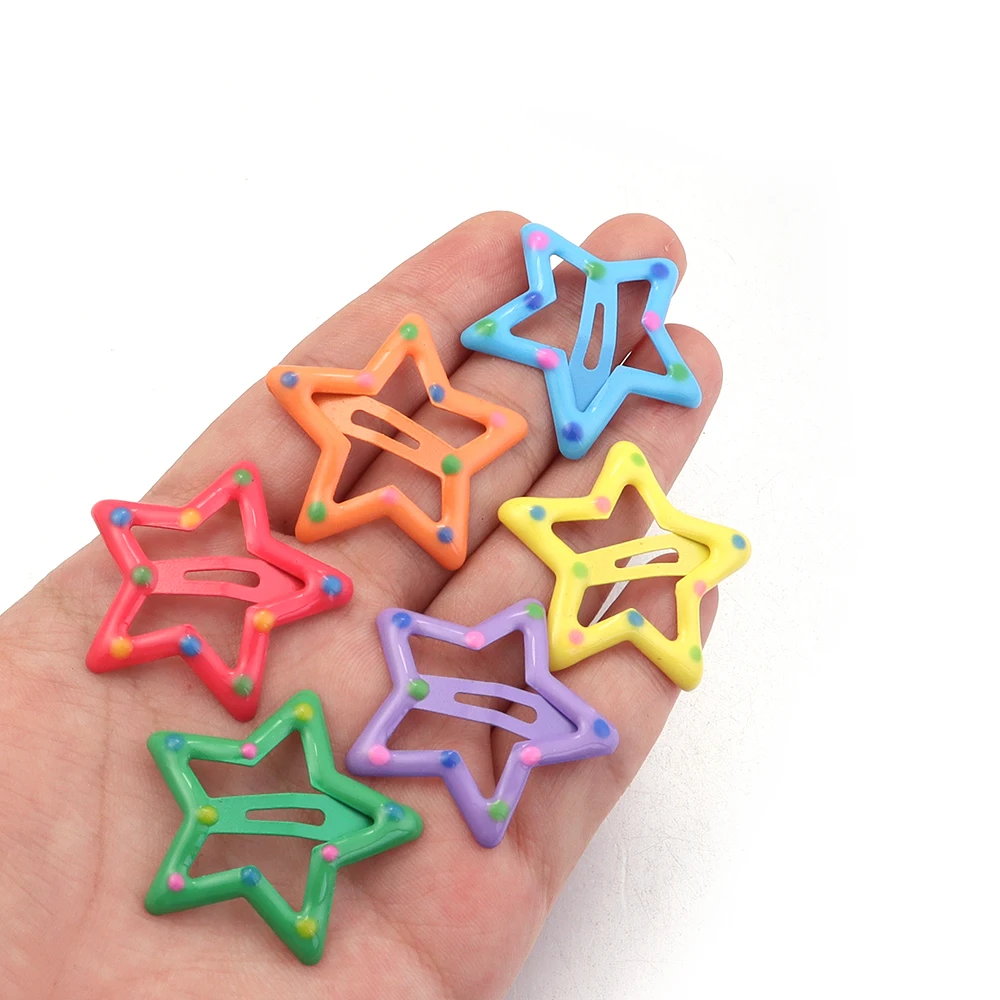 30 teile/los Bunte Sterne Y2K BB Haar Clips Frauen Mädchen Nette Metall Snap Haarnadel Seite Barrettes Für DIY Charme headwear Zubehör – Detail 7